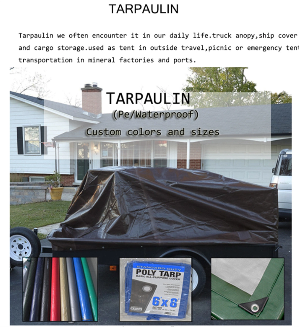 PE PVC Heavy Duty Canvas Tarpaulin Waterproof Cover Tarp with Grommets