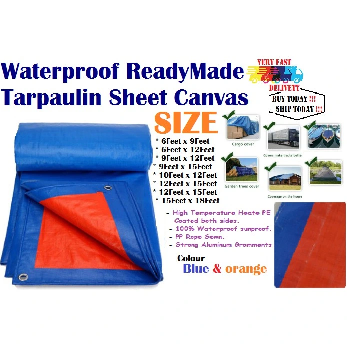 20′ X 50′ Heavy Duty Premium Silver Poly Tarp with Reinforced Grommets