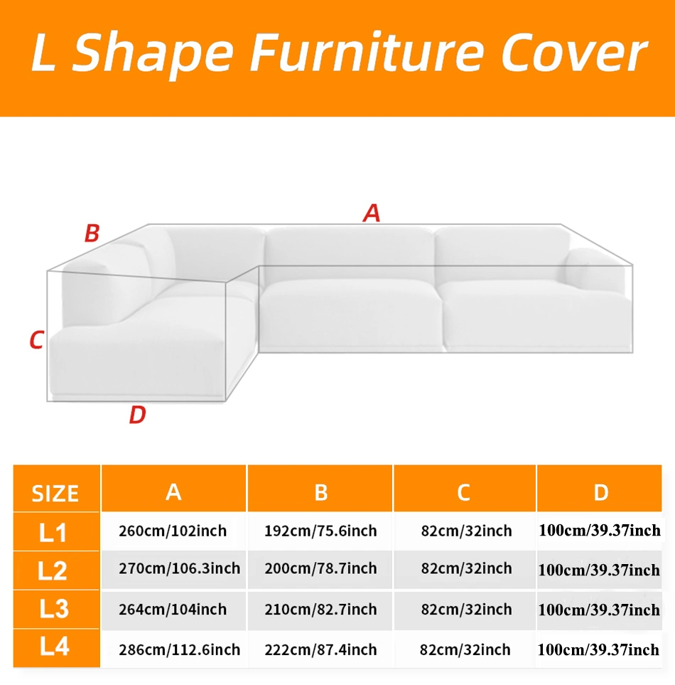 Waterproof Furniture Covers Rainproof Anti-UV Outdoor L Shape Corner Sofa Cover Rattan Patio Garden All-Purpose Protective Covers